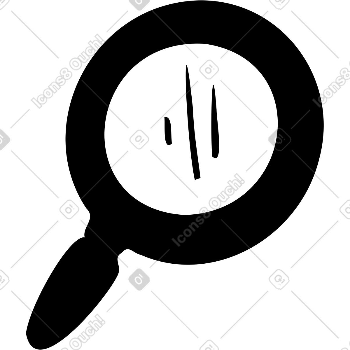 Black magnifying glass illustration in Journal style download in PNG, SVG