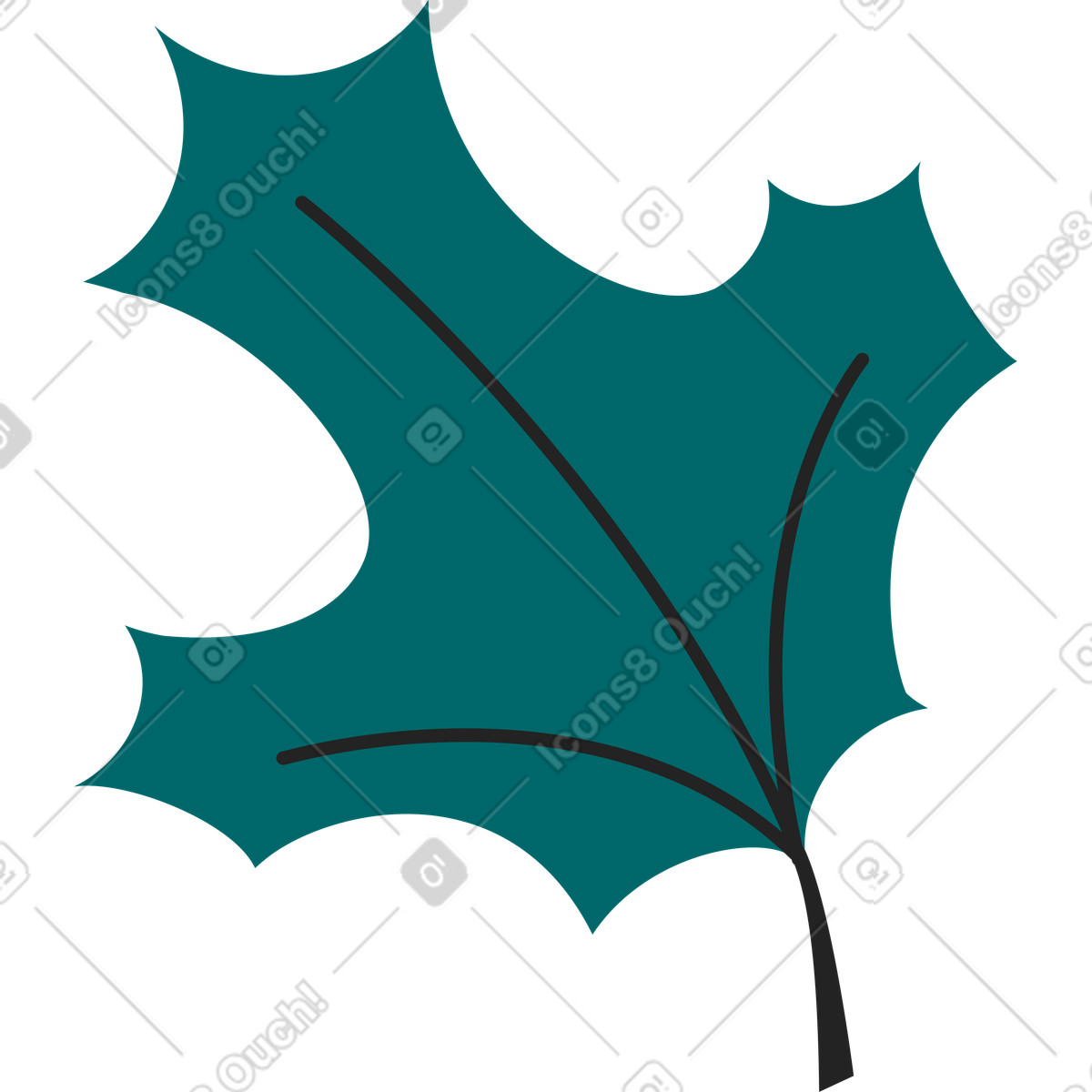 Maple leaf illustration in Sammy Line style download in PNG, SVG