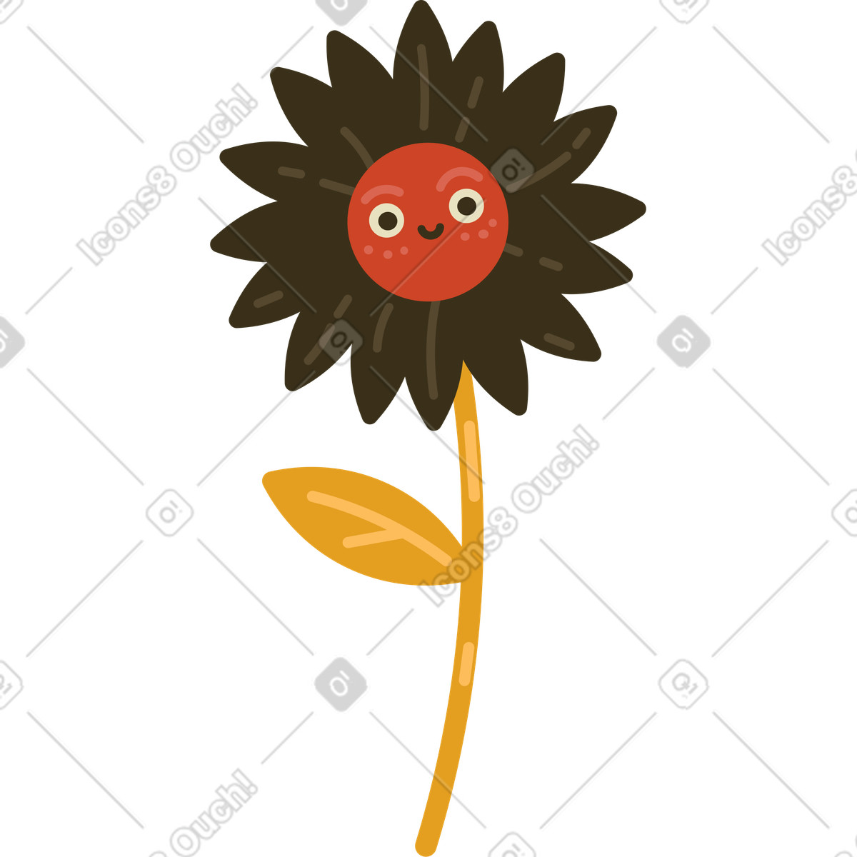 Arabica 스타일의 봄 꽃 일러스트레이션 PNG, SVG 다운로드