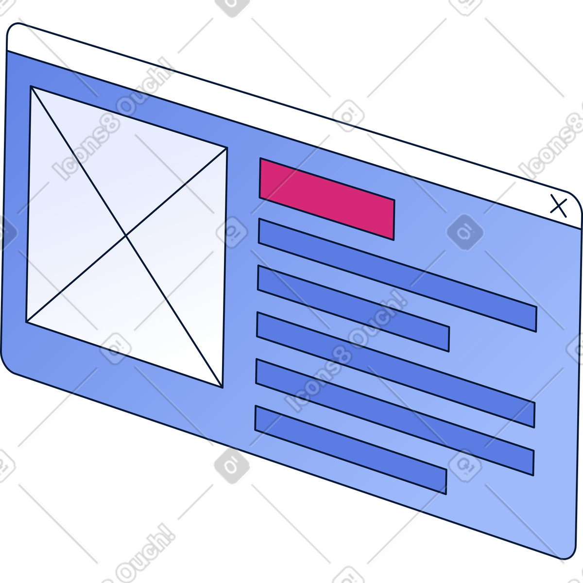 Website layout in browser window illustration Neat style download PNG, SVG