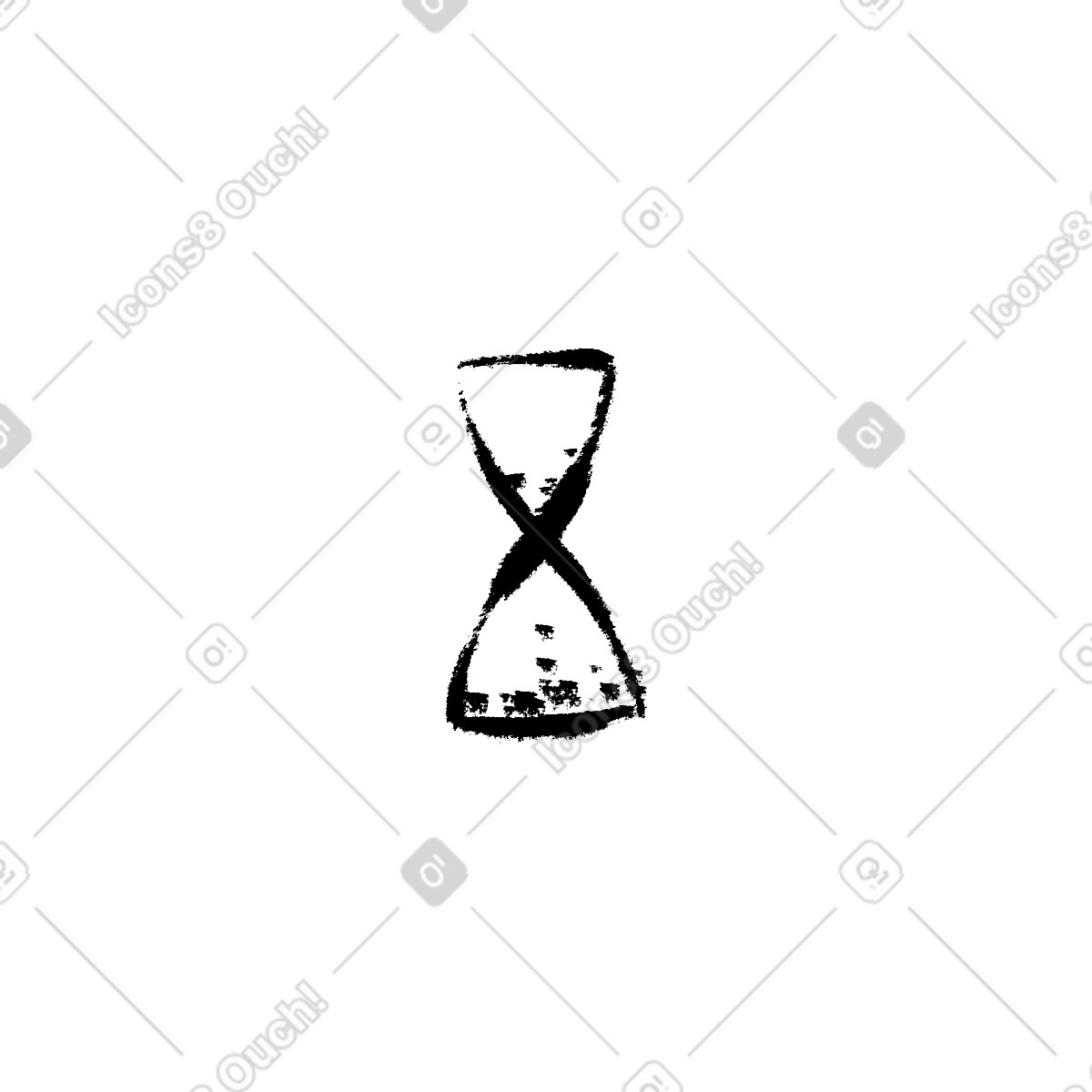 Sandglass illustration in Doobry style download in PNG, SVG