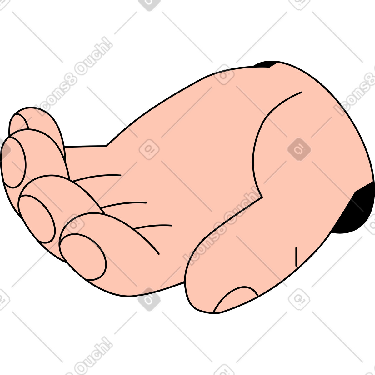 Ilustración Palma de la mano hacia arriba en estilo Project a descargar en PNG y SVG