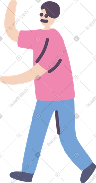 Dancing man in pink t-shirt PNG, SVG
