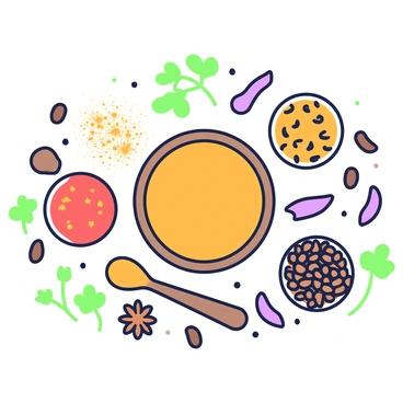 A collection of exotic spices displayed on a wooden table. In the center, there is a round wooden bowl filled with vibrant orange turmeric powder. Surrounding the bowl, there are small glass containers, each filled with unique spices, such as deep red paprika, yellow saffron threads, and dark brown cumin seeds. A wooden spoon rests beside the turmeric bowl, with a sprinkle of turmeric scattered onto the table. Several whole spices, including star anise and cardamom pods, are also present around the containers, adding variety to the scene. A few green herbs, like coriander leaves, are scattered among the spices for contrast.