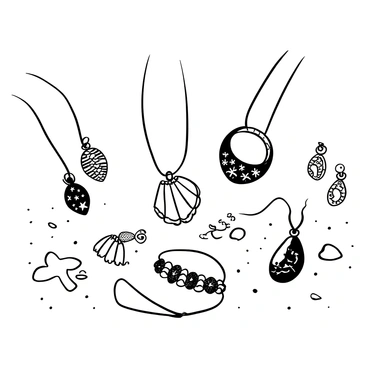 Jewelry pieces inspired by the sea, featuring shells and starfish motifs