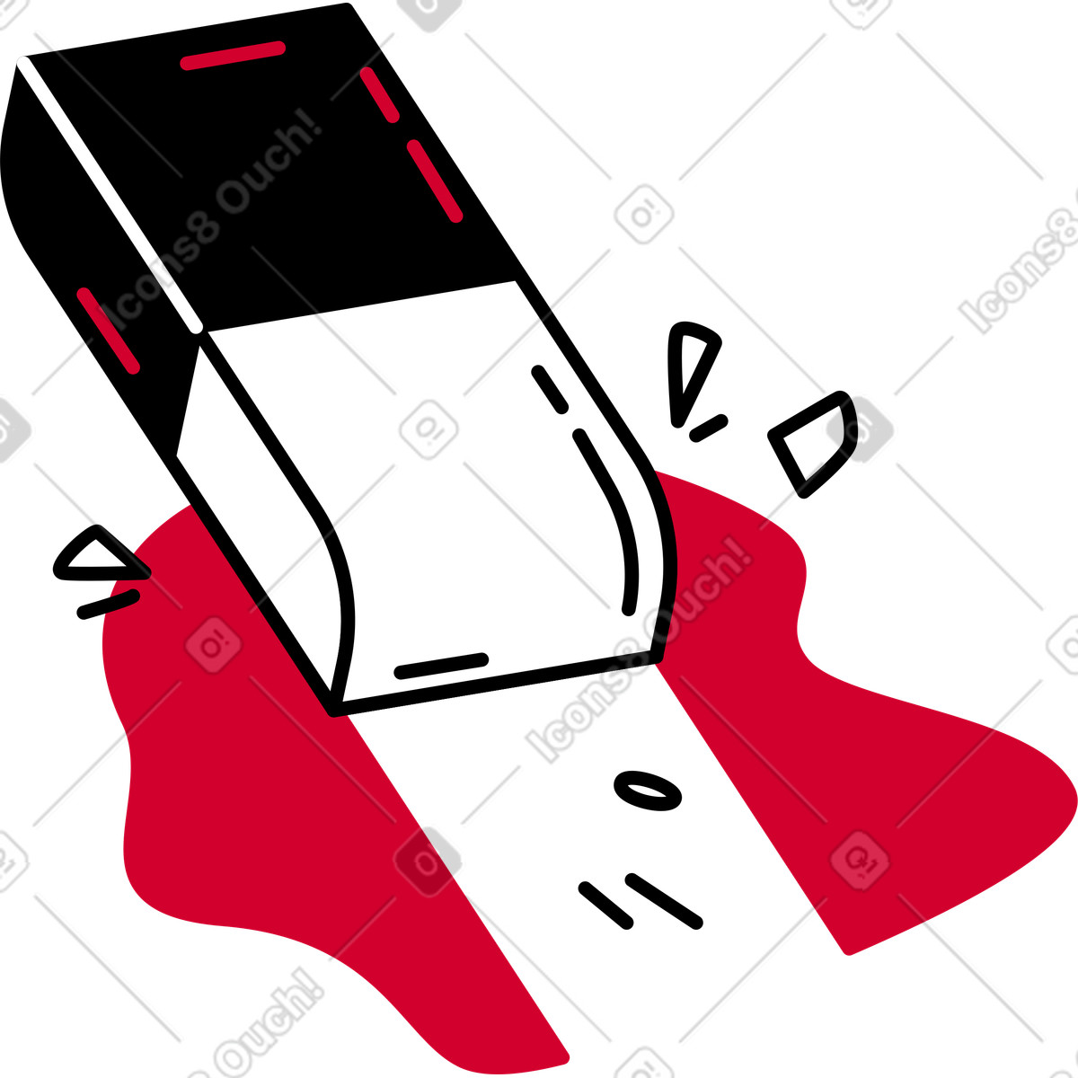 Gomma che cancella una macchia illustrazione in stile Ruby scarica in PNG, SVG