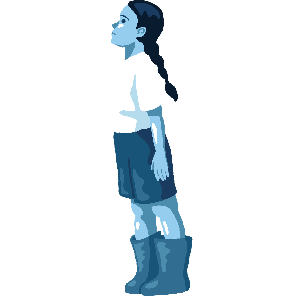 Cherry スタイルの Girl standing side view のイラストをPNG、SVG形式でダウンロード