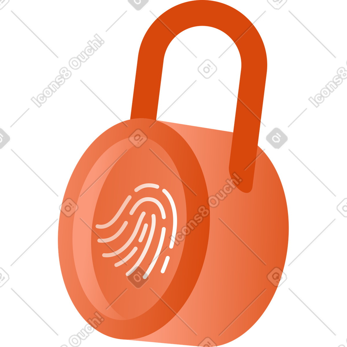 Lock illustration in Orange style download in PNG, SVG