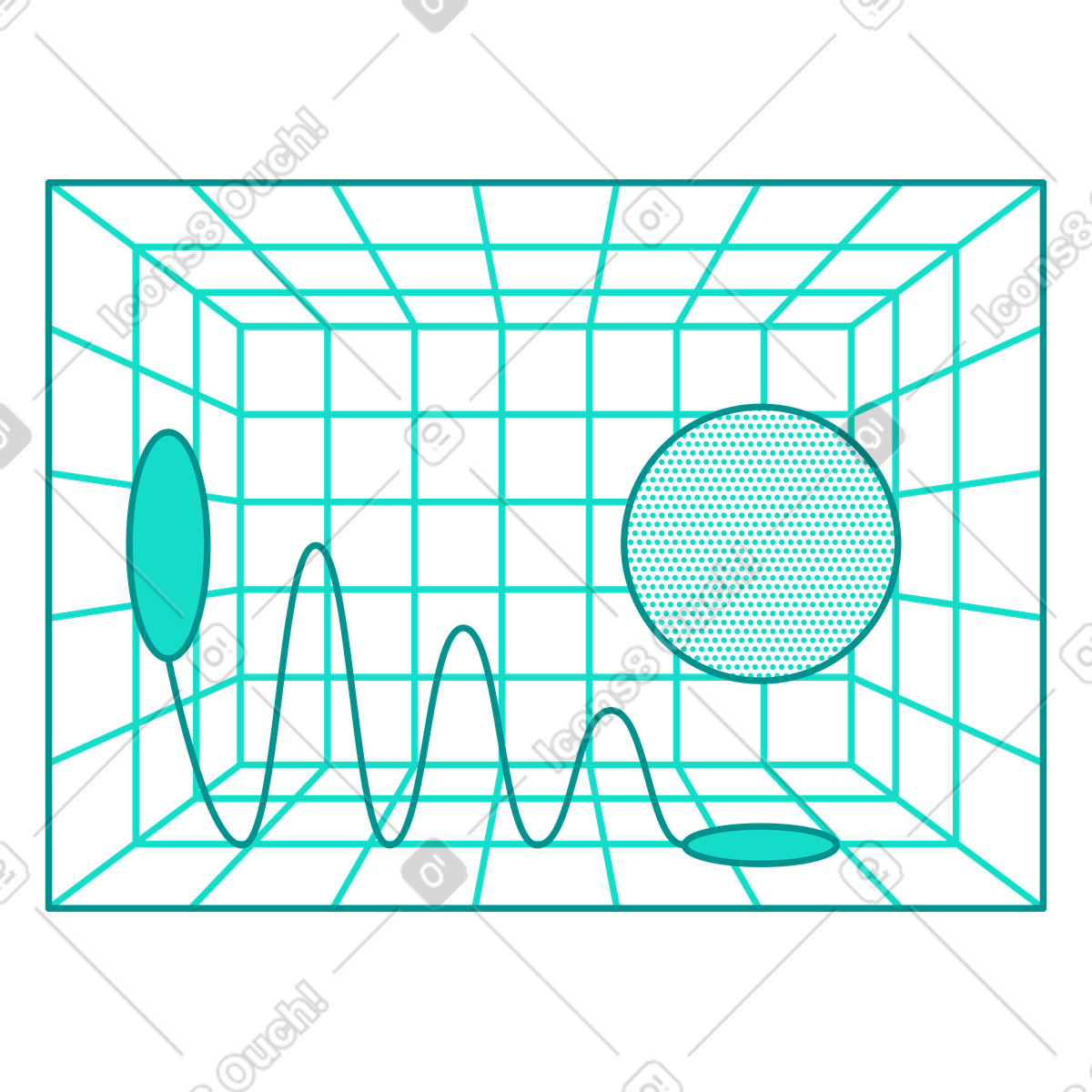 Composizione 3d astratta di forme geometriche illustrazione in stile Natty scarica in PNG, SVG
