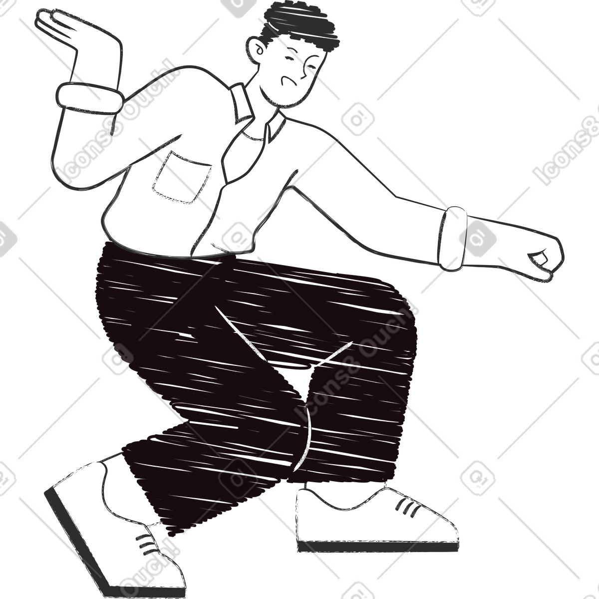 Ilustração de Homem em no estilo Graphite para baixar em PNG, SVG