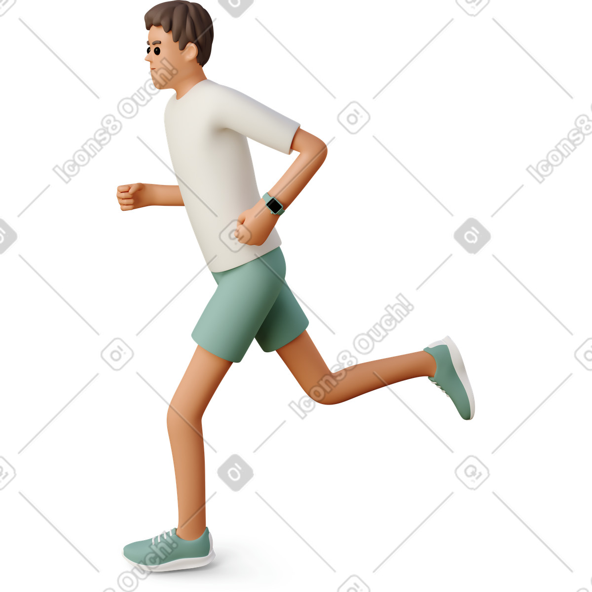 3D Casual life 스타일의 Jogging in sportswear, outdoor fitness and healthy lifestyle 일러스트레이션 PNG, SVG 다운로드
