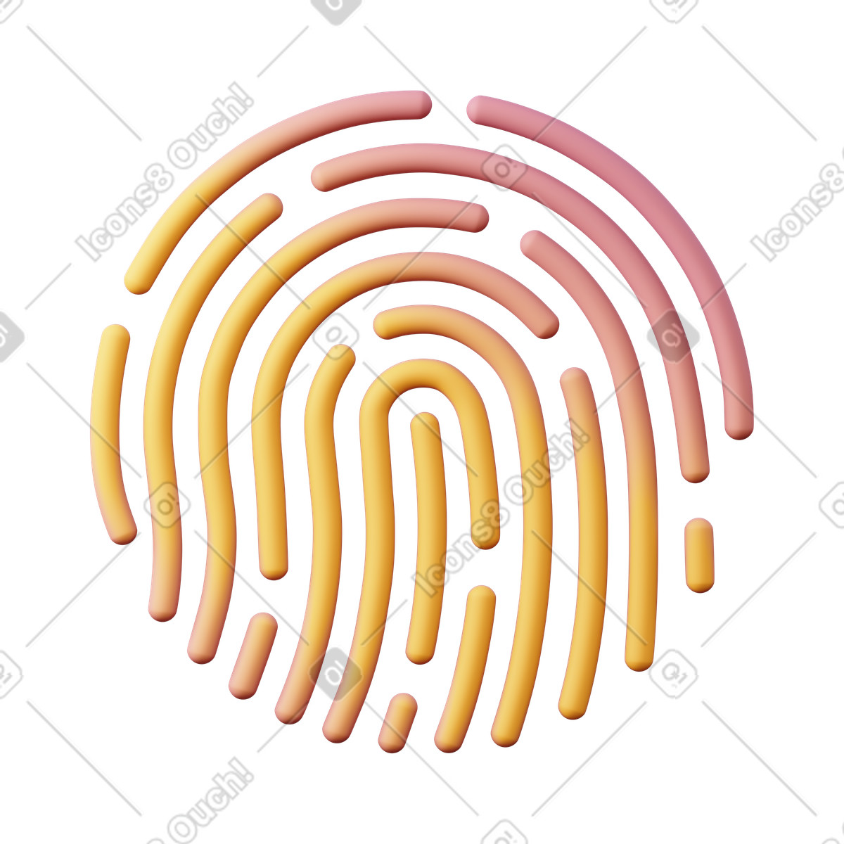Touch id illustration in 3D Sugary style download in PNG, SVG