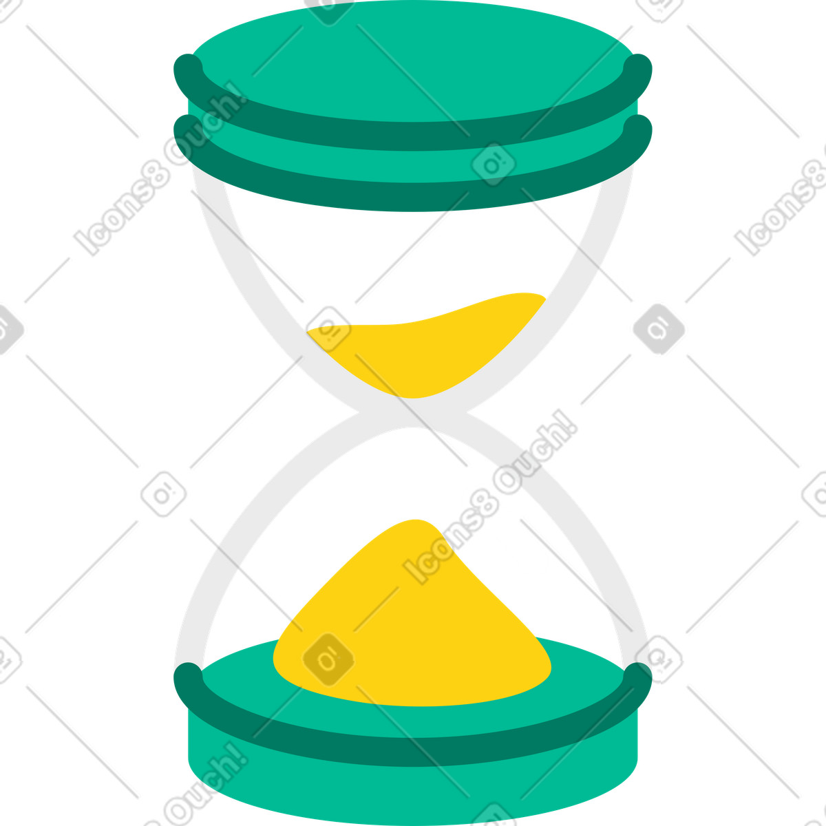 Ilustración Reloj de arena verde en estilo Active a descargar en PNG y SVG