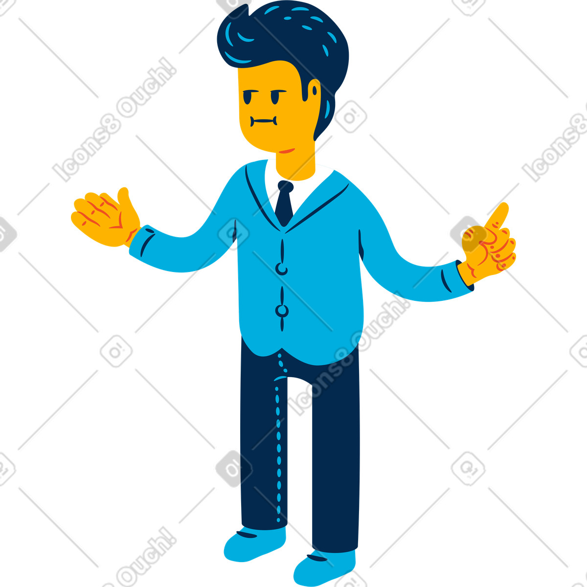 Man suit illustrazione in stile Flame scarica in PNG, SVG