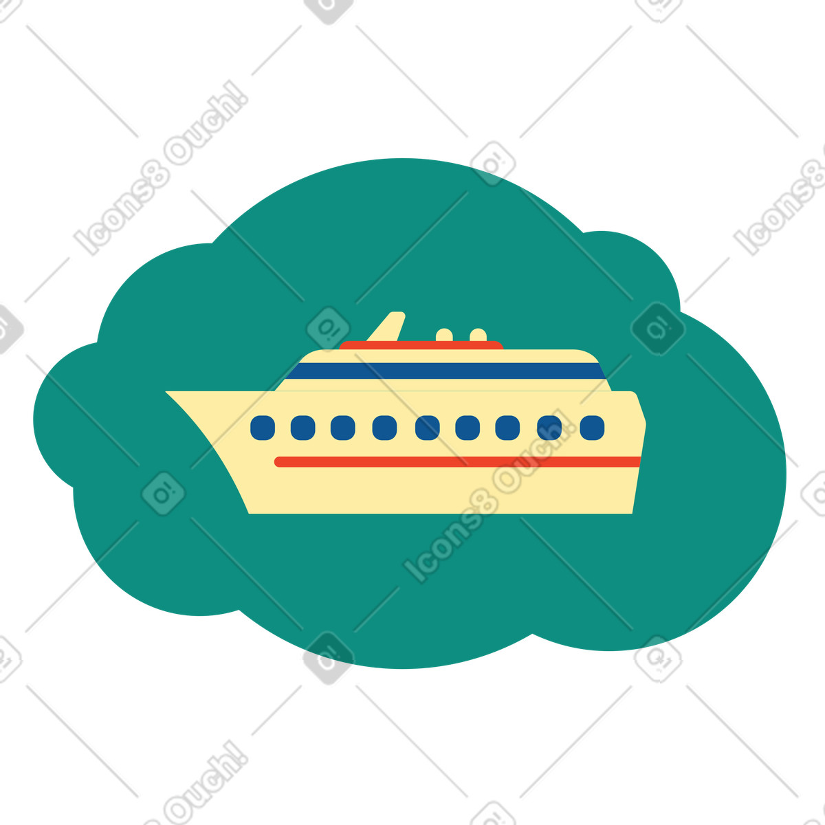 Ship animated illustration in Polar style download in GIF, Lottie (JSON), AE
