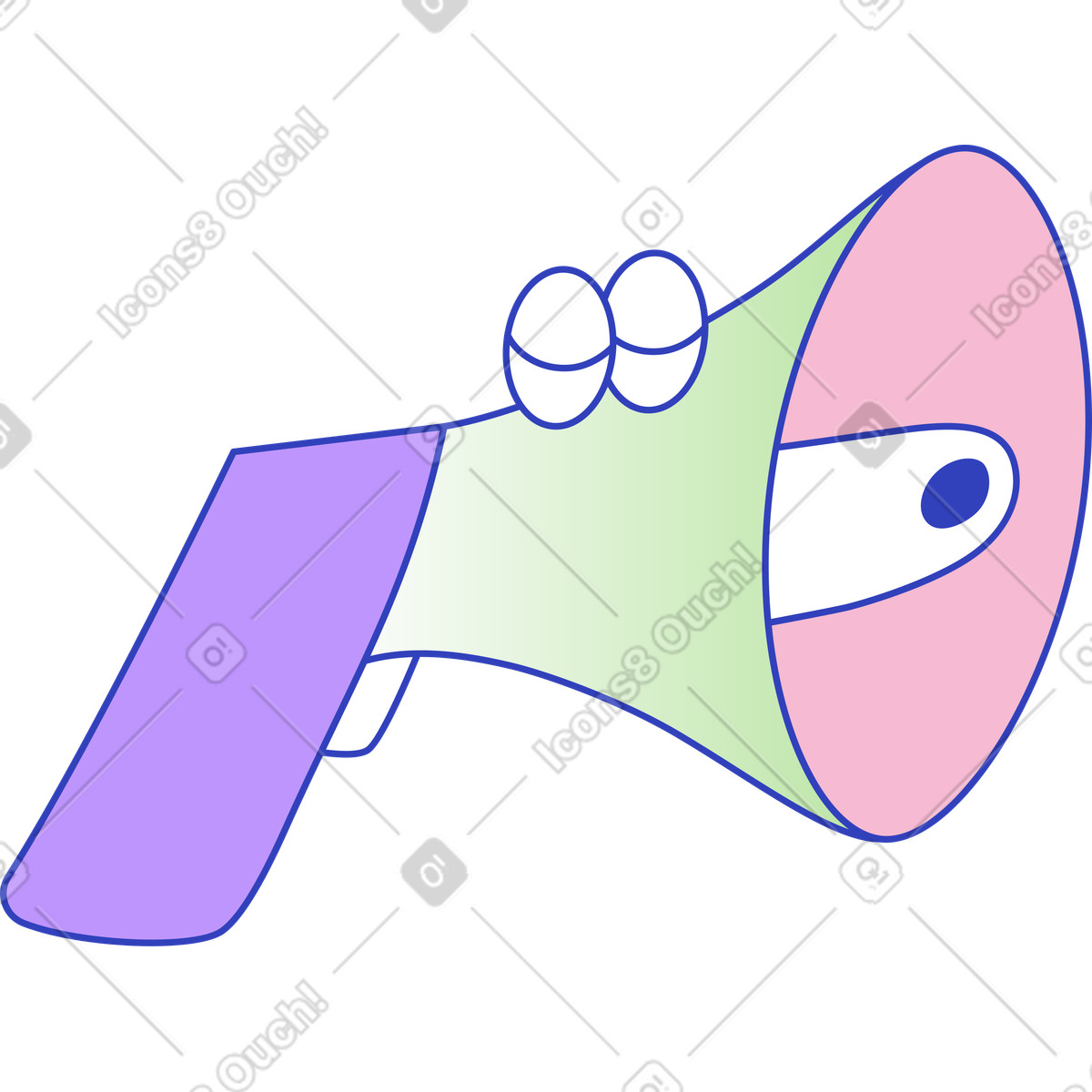 Megaphone illustration in Eyeful style download in PNG, SVG