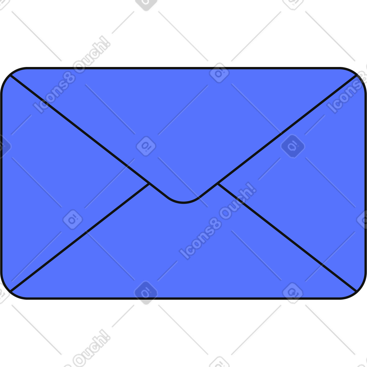Main スタイルの Email envelope icon for contact us button and website interface のイラストをPNG、SVG形式でダウンロード