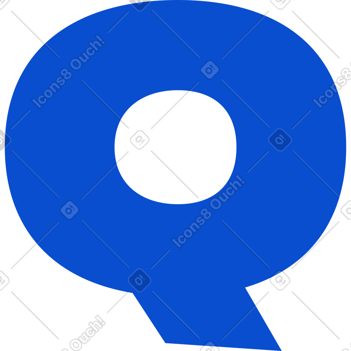 Letter q illustration in Tiny style download in PNG, SVG