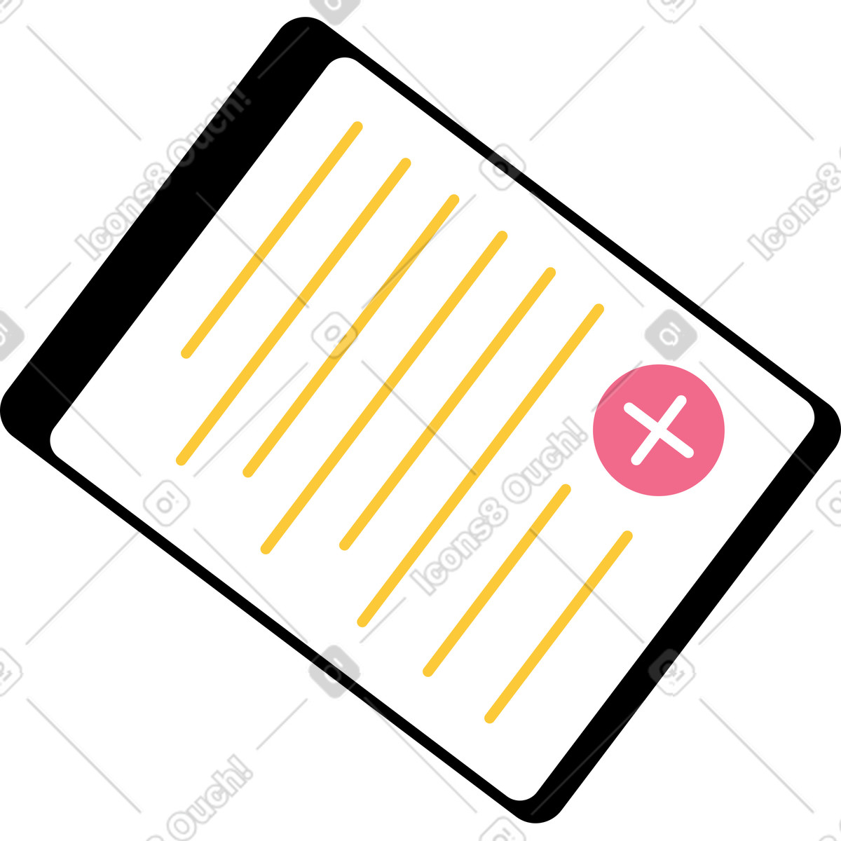 Illustration Tablette avec document dans le style Juicy à télécharger aux formats PNG, SVG