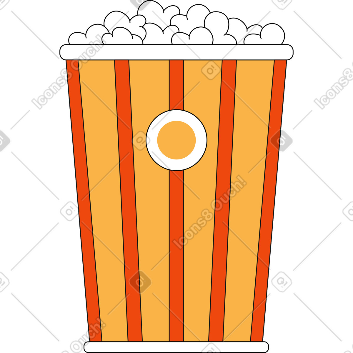 Popcorn in un secchio illustrazione stile Bloom scarica PNG, SVG
