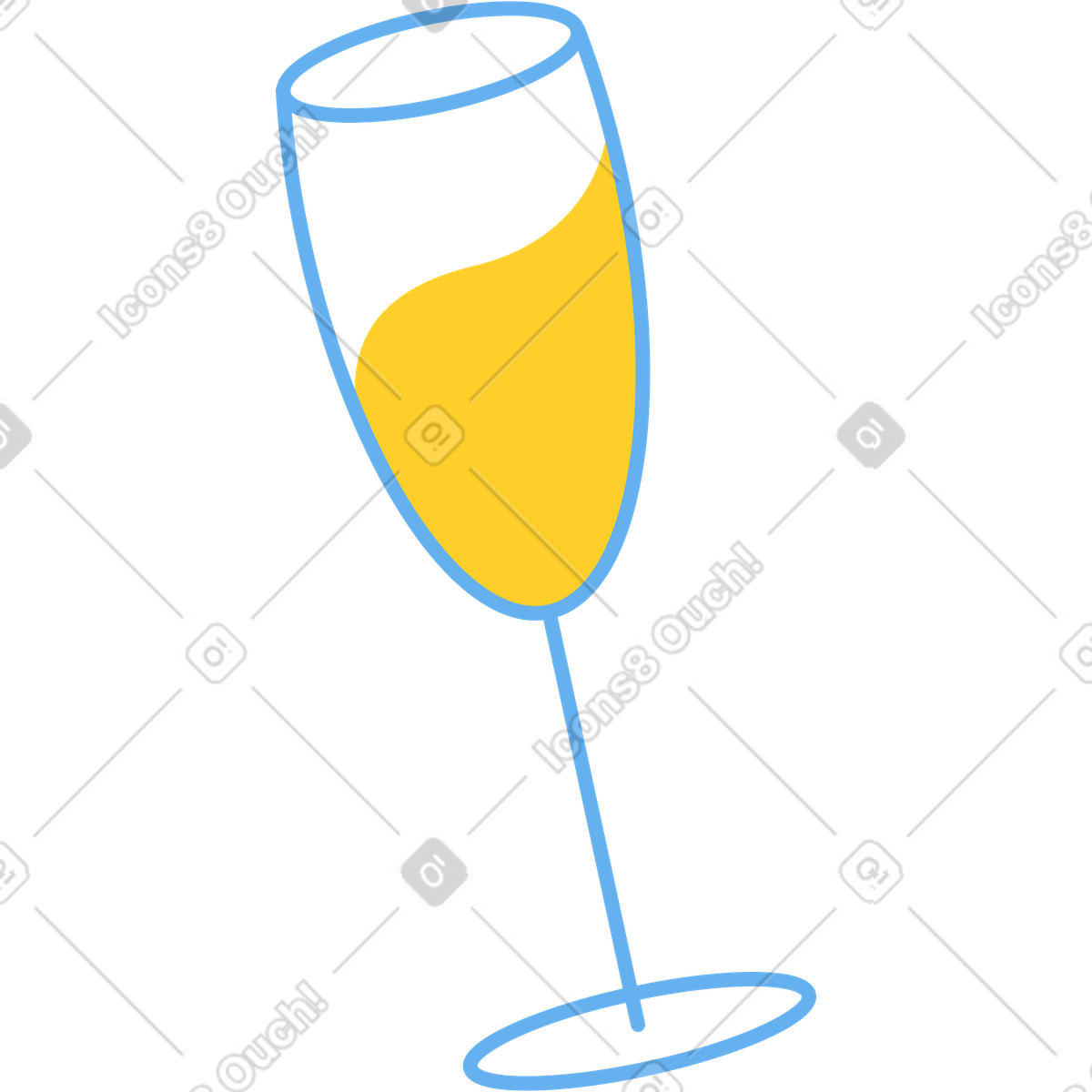 Bicchiere di champagne illustrazione in stile Sammy scarica in PNG, SVG
