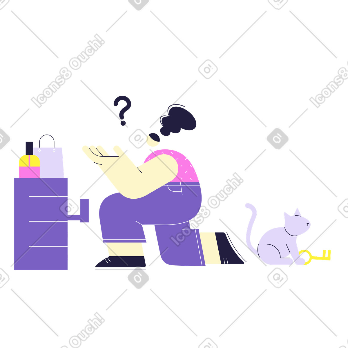 Auf der suche nach einem schlüssel-Illustration im Mellow-Stil als Download in PNG, SVG