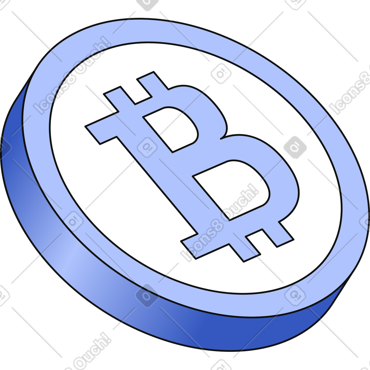 Ilustración Moneda bitcoin en estilo Techny a descargar en PNG y SVG