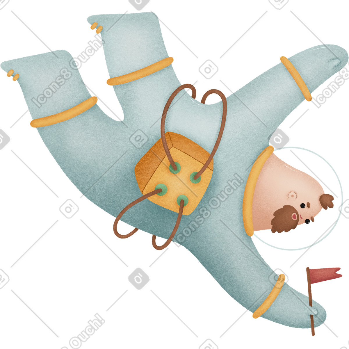 Ilustração de Astronauta em no estilo Woolly para baixar em PNG, SVG