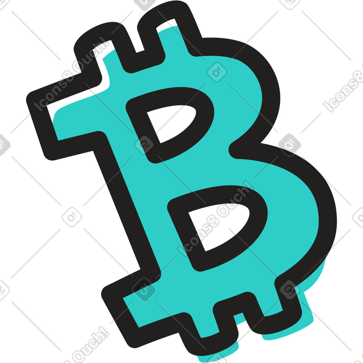 Ilustración Icono de bitcoin en estilo Little a descargar en PNG y SVG