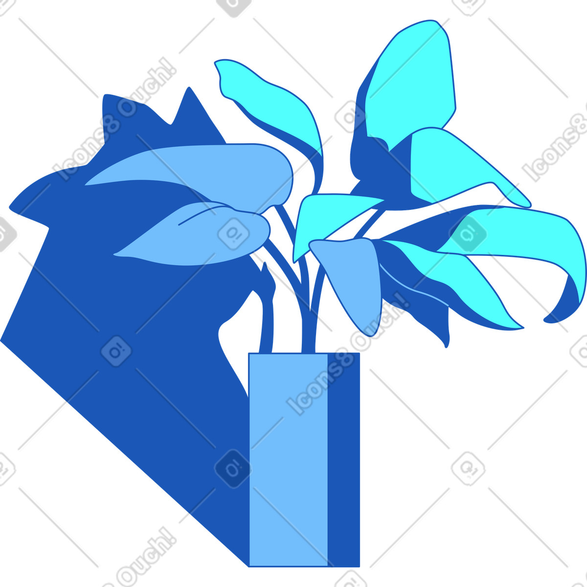 Pflanze in den topf-Illustration im Storyline-Stil als Download PNG, SVG
