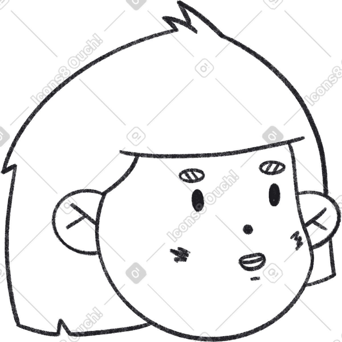 Girl says-Illustration im Bonbon Line-Stil als Download in PNG, SVG