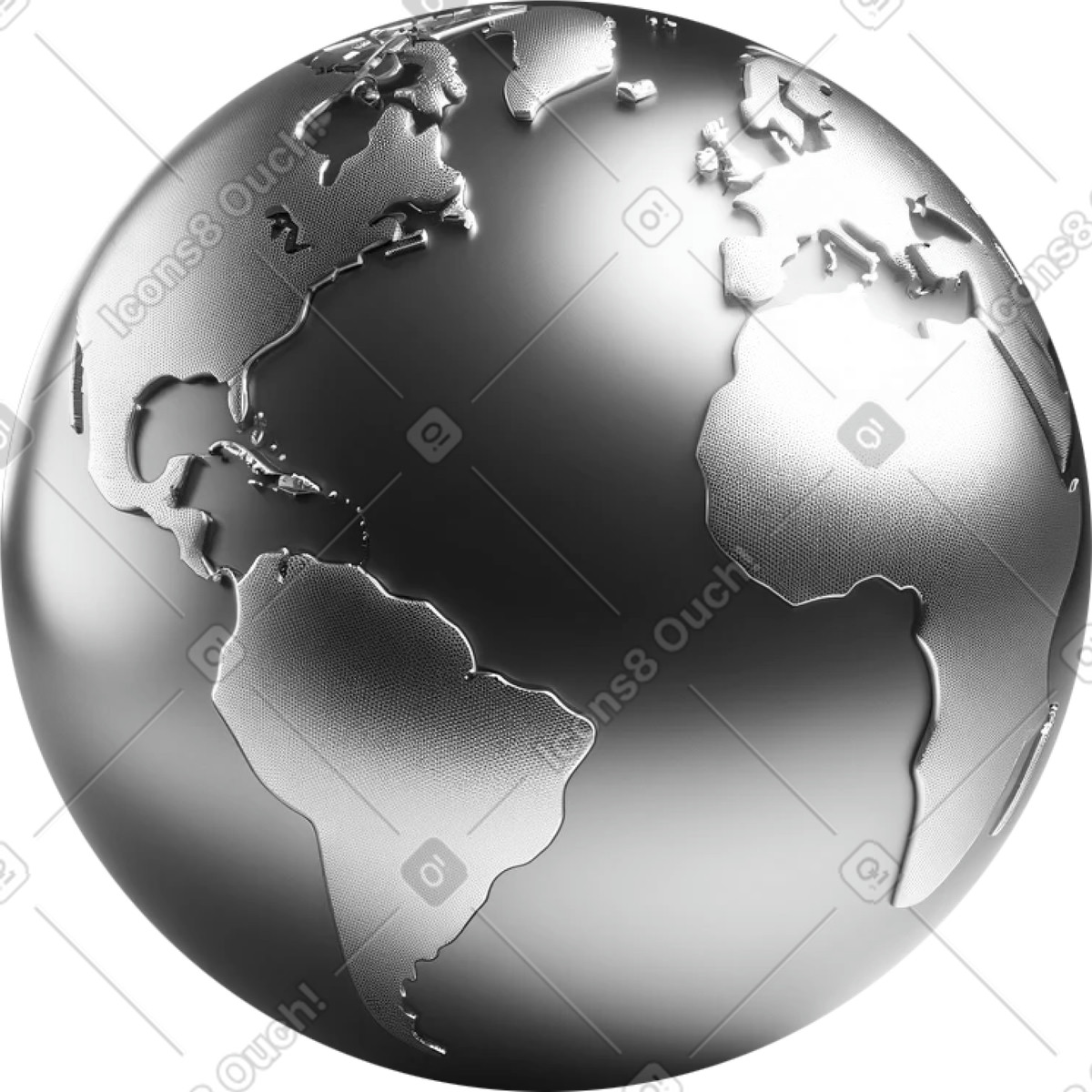 下载 Chromed 风格的 镀铬土 插画，支持 PNG、SVG 格式