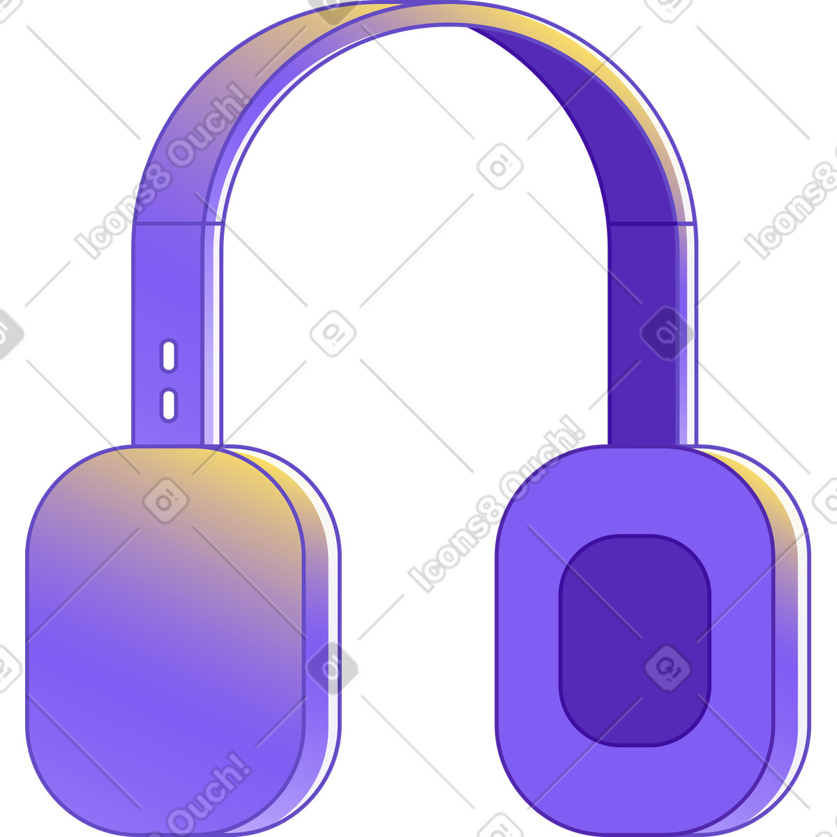 Cuffie illustrazione in stile Rainbow scarica in PNG, SVG