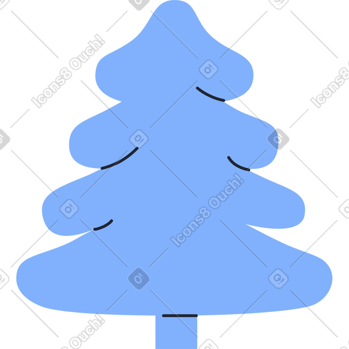 Pine tree illustration in Pablita style download in PNG, SVG