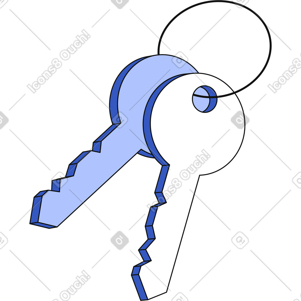Keys illustration in Techny style download in PNG, SVG