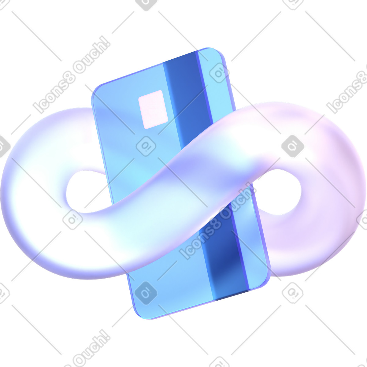 Infinity bank card illustration in PNG, SVG
