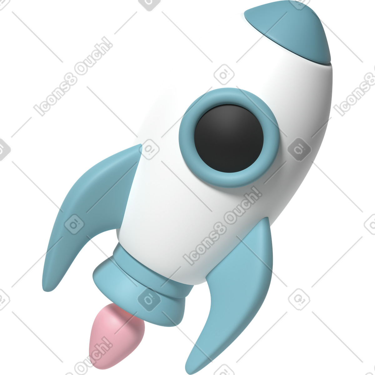 Ilustração de Space white starship em no estilo 3D Casual life para baixar em PNG, SVG