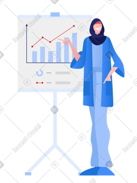 Femme donnant une présentation sur la croissance marketing PNG, SVG