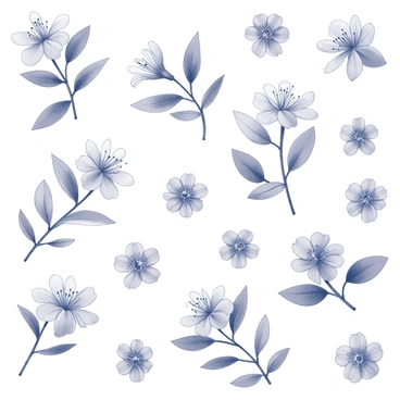 A seamless pattern design featuring various types of "grevillea flowers" and "leaves" arranged in a harmonious layout. The flowers exhibit intricate details, displaying their unique shapes and textures, while the leaves are shown in different sizes and orientations, complementing the blooms. The composition showcases a balanced distribution of flowers and leaves, with some elements overlapping to create depth. The overall design maintains a sense of continuity, making it ideal for textile or wallpaper applications.