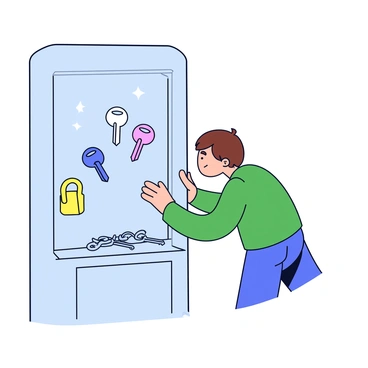 A person looking through a locked glass door at keys left inside