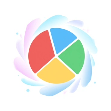 A "colorful pie chart" is placed on a white background, divided into "four distinct fractions," each representing different data segments. Each segment is filled with a unique color, such as "bright red," "deep blue," "vibrant green," and "sunny yellow." The segments are clearly labeled with text inside them, indicating the data they represent. Light gradients flow across the surface of the pie chart, enhancing the colors and giving a dynamic appearance.
