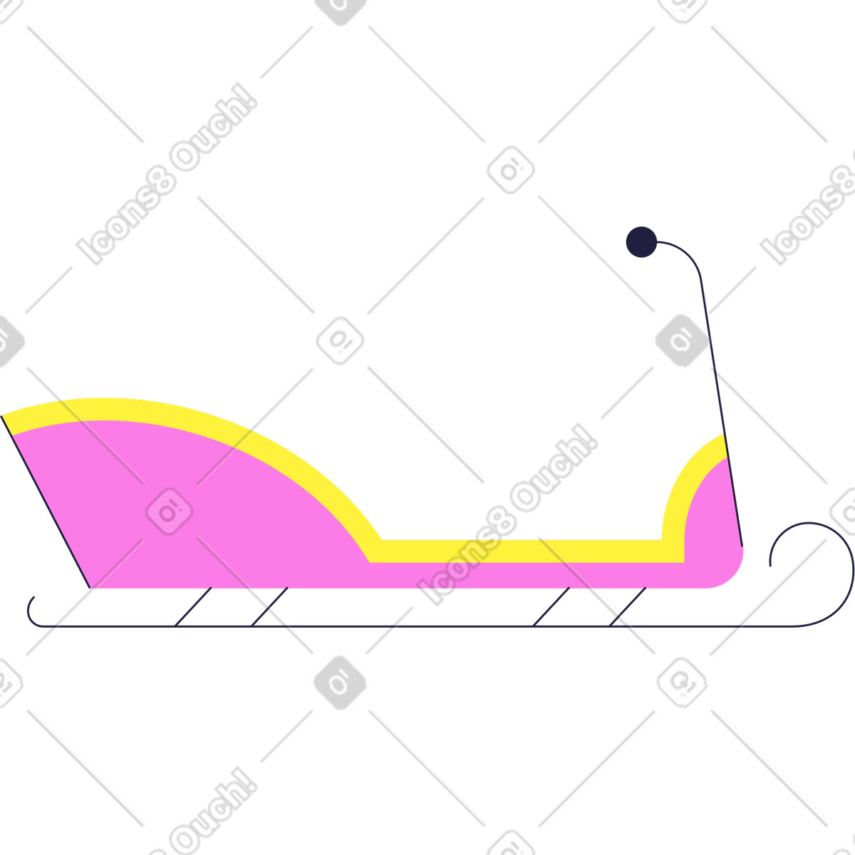 Ilustração de Trenó em no estilo Mellow para baixar em PNG, SVG