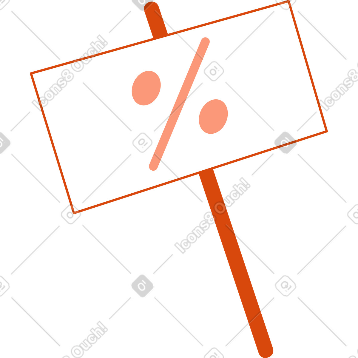 Vergünstigte anzeigen-Illustration im Orange-Stil als Download in PNG, SVG