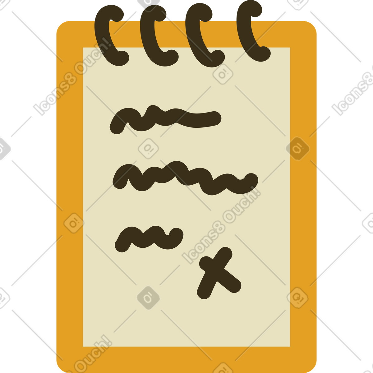 Notepad with notes illustration in Arabica style download in PNG, SVG