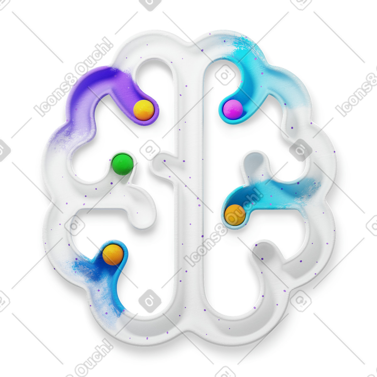 Ai brain animierte Illustration im 3D Microsoft Fluent illustration-Stil als Download in GIF, Lottie (JSON), AE