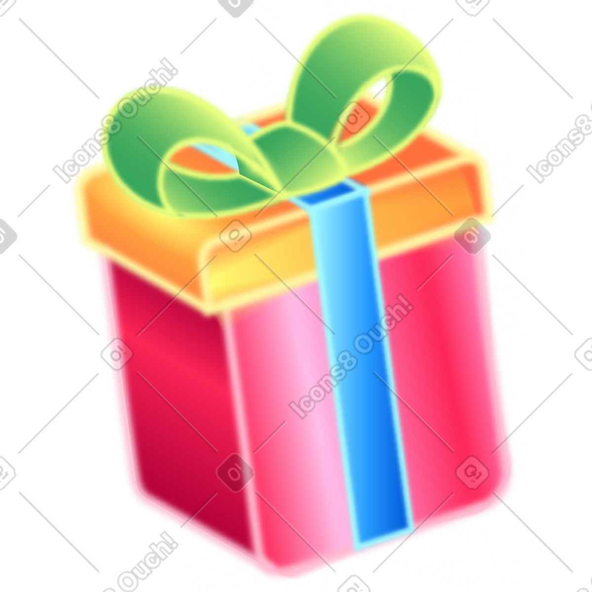 Gift box with bow illustration in PNG, SVG