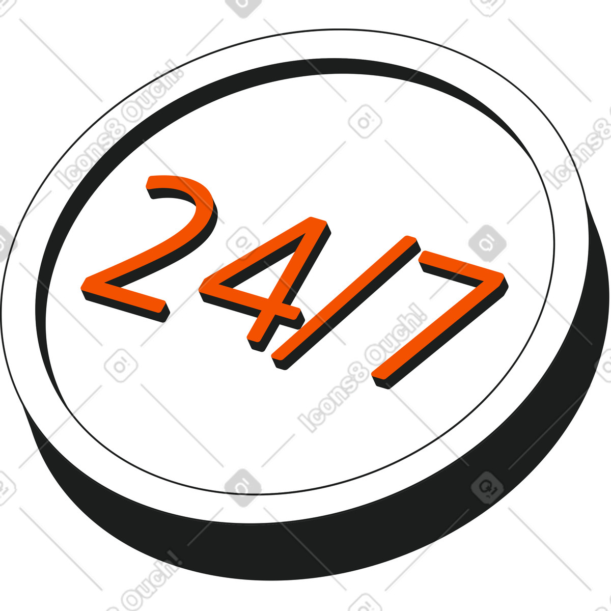 Round the clock illustration in Strict style download in PNG, SVG