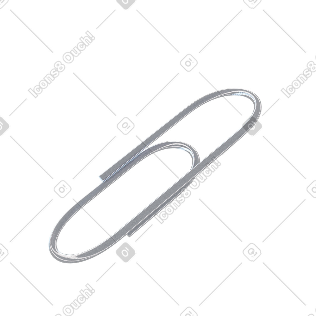 Paper clip illustration in 3D Blueprint style download in PNG, SVG