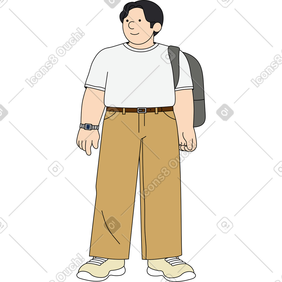 Illustration Un jeune homme dans le style Kindy à télécharger aux formats PNG, SVG