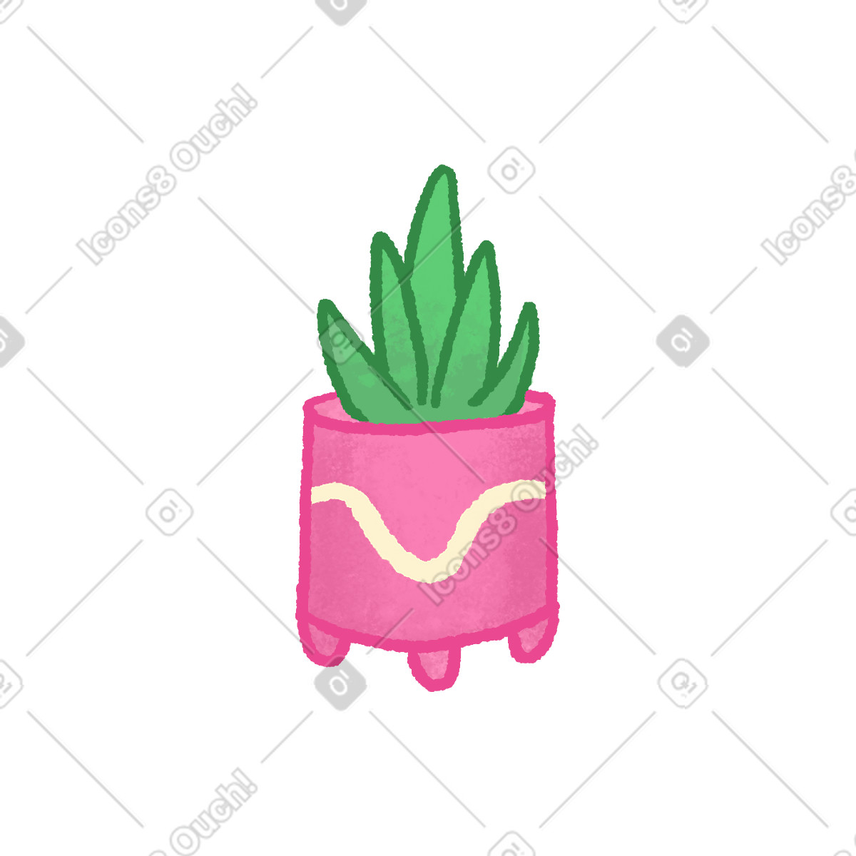 Plant in a pot illustration Hue style download PNG, SVG